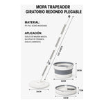 Mopa Trapeador Giratorio Redondo Con Mango Plegable Y Balde