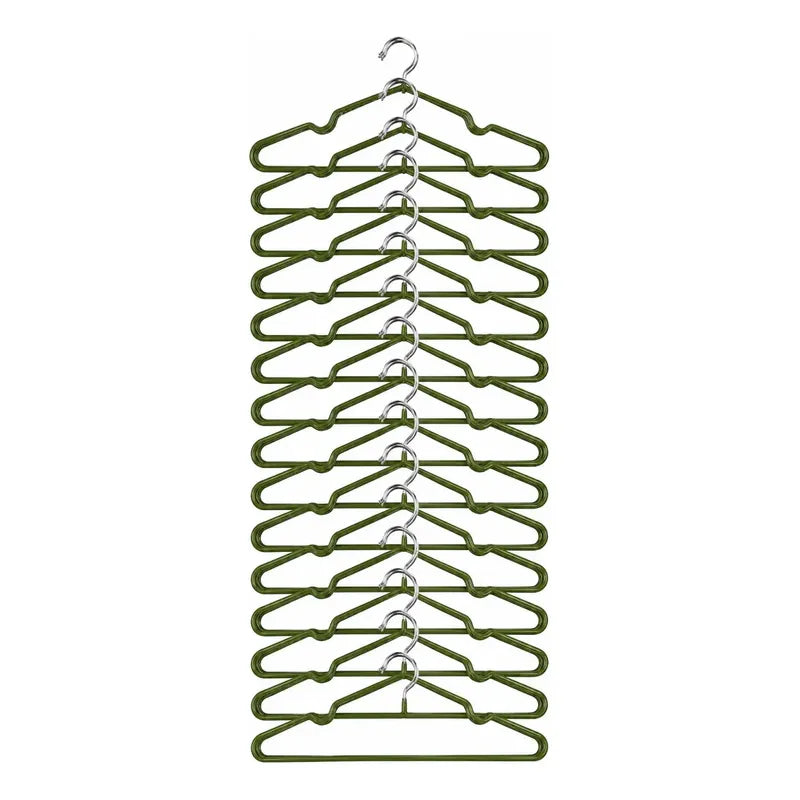 X20 Perchero Metalico Infantil Organizador Para Ropa Bebe Verde Musgo