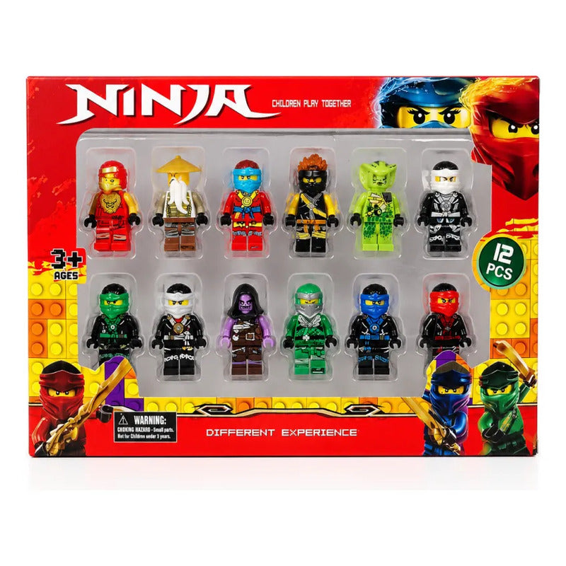 Set 12 Minifiguras Minecraf Ninjas Bloque Infantil Armables 12 Ninjas