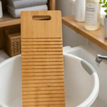 Tabla De Lavado De Ropa A Mano De Bambú Domestica Multiuso Rectangular Madera