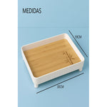 Bandeja De Melamina Con Grano De Madera Para Servir 30x19 Cm