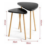 Set De 2 Mesas De Centro Mubson Para Sala O Jardin. Mesita Color Negro