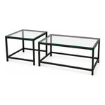 Mesa De Centro 2 Mesita Centro Cuadrada Y Rectangular Nido Negro