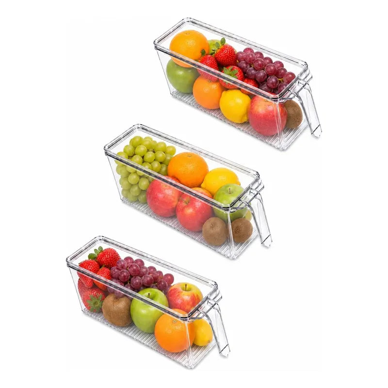 Caja Organizadora Refrigerador Con Tapa Y Mango Grande Asa