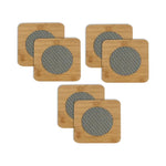 Pack 6 Posavasos De Madera Elegantes Con Aislamiento Termico
