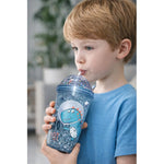 X2 Vaso Infantil Dinosaurio Acrilico Con Bombilla Luz 450ml