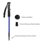 Baston Trekking Senderismo 3 Tramos Mango Recto Antishock