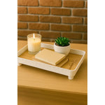 Bandeja De Melamina Con Grano De Madera Para Servir 30x19 Cm