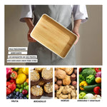 X2 Bandeja De Servir De Melamina Con Grano De Madera 35x23cm Blanco