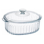 Fuente De Vidrio Ovalada Para Hornear Con Tapa 2,8 Litros Transparente