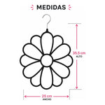 Colgador Percha Flor Para Bufandas Pashminas Pañuelos 25cm Negro Liso Unica