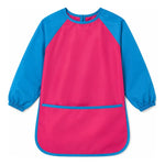 Mandil Bata Arte Infantil Mangas Largas Pintura Impermeable Celeste/fucsia Liso