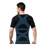 Camiseta Modeladora Manga Corta Con Cuello En V Sin Costura Negro Xl-xxl