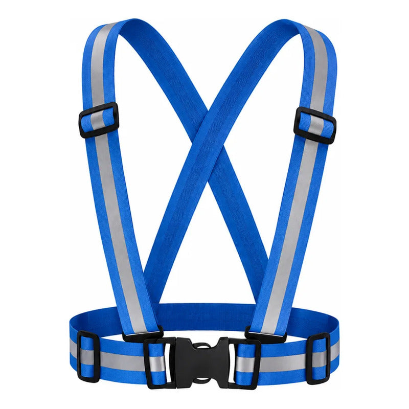 Arnes De Seguridad Reflectante Chaleco Ajustable Adulto Vial Ajustable Azul