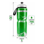 Botella De Agua Cooler Termico Bicicleta Frio/calor 700ml Verde