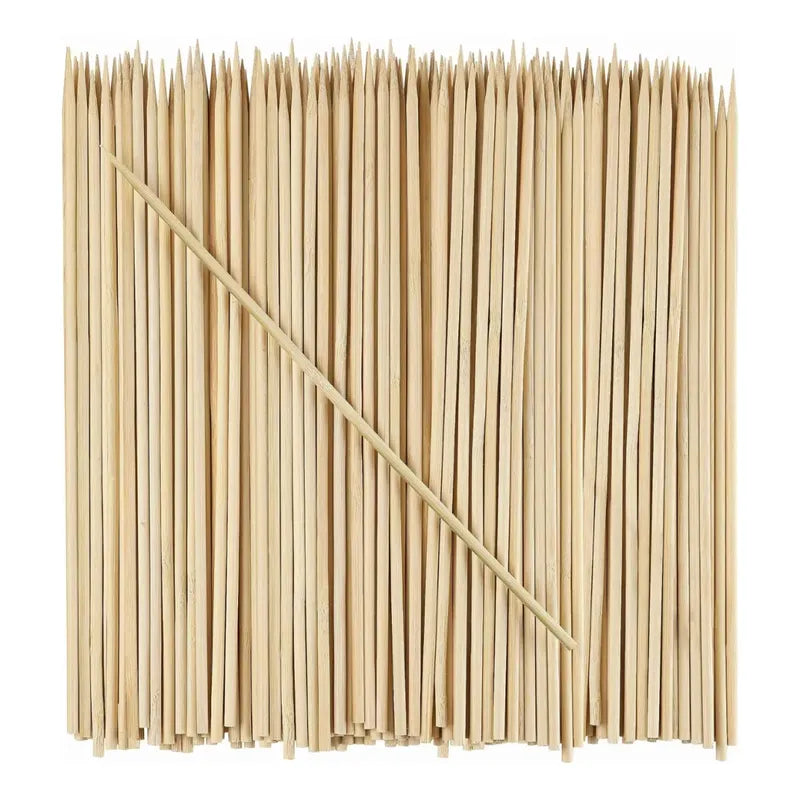 X100 Brochetas De Madera Bambú Brochetas Barbacoa 40 Cm Madera Liso