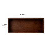 Set 3 Bandejas De Bambu Rectangular Para Servir Alimentos Marrón Oscuro