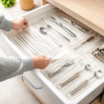X2 Organizador Cubiertos Utensilios Servicios Cocina Cajones Transparente