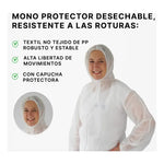 Traje Mono De Trabajo Hombre Y Mujer Desechable Anti Manchas Blanco Unica