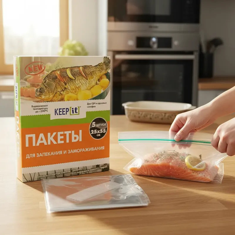Pack De 5 Bolsas Cocinar Pescado Al Horno Oven Bags 25x55 Cm