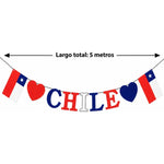 X3 Adorno Guirnaldas 7 Banderines Fiestas Patrias Decoración Chile/corazon Chile