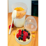 X2 Vaso Para Yogurt Frutas Y Cereales Con Cuchara 500ml Variados