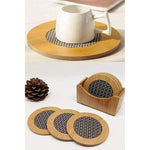 Pack 6 Posavasos De Madera Elegantes Con Aislamiento Termico