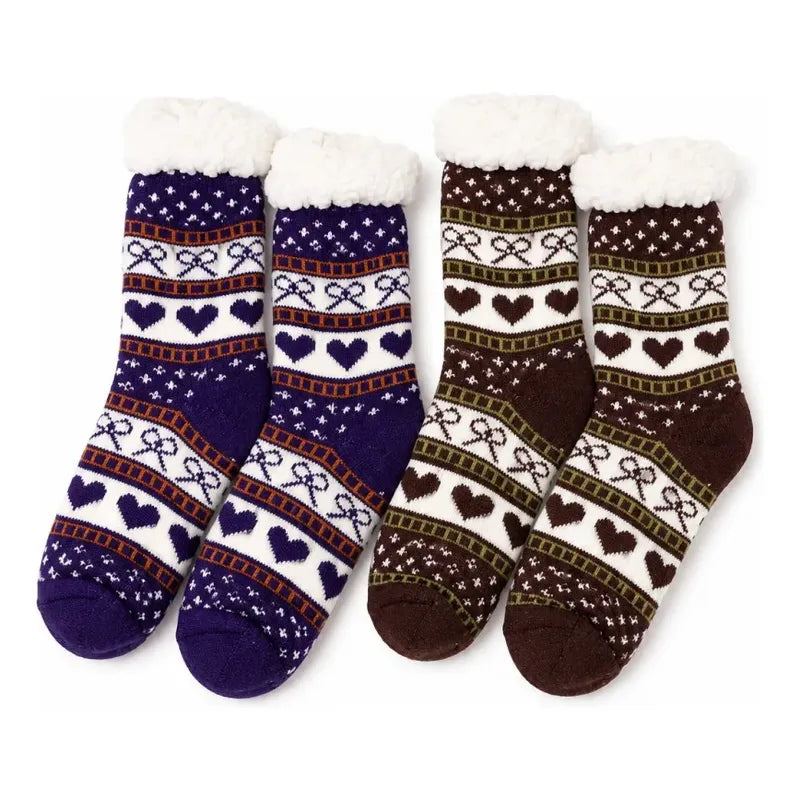 Pack 4 Par Calcetines Chiporro Mujer Térmicos Antideslizante Varios Lazos Y Corazones 37-41