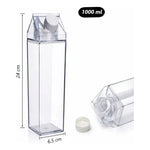 Botella De Leche Cuadrada Transparente Para Agua Jugo 1000ml