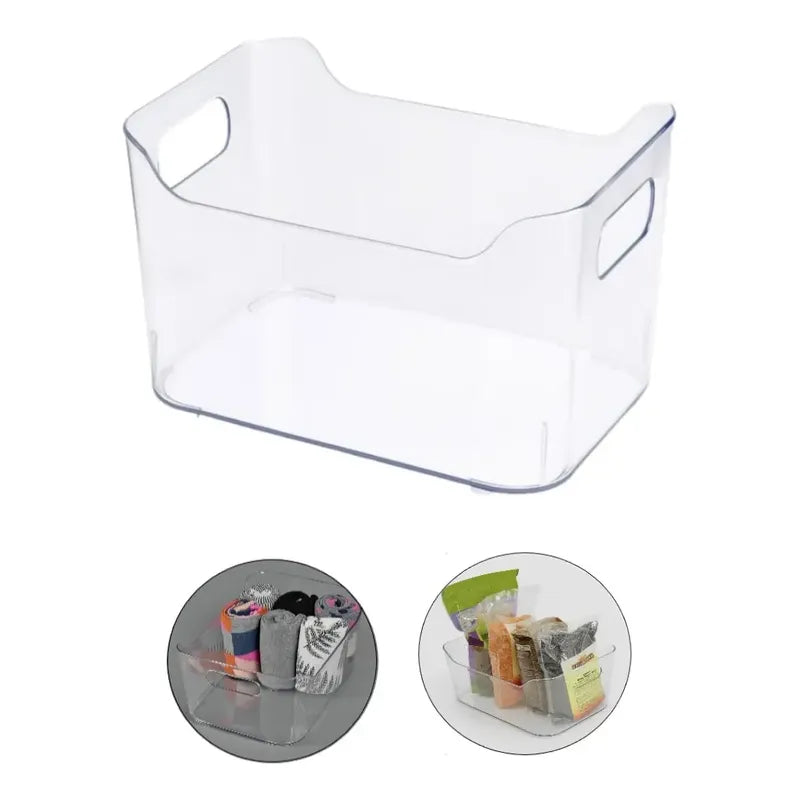 Pack De 4 Caja Organizadora Refrigerador Sin Tapa  Acrilico Transparente