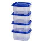 Set De 4 Taper Hermetico Contenedores Cuadrado Alimento 1.5l