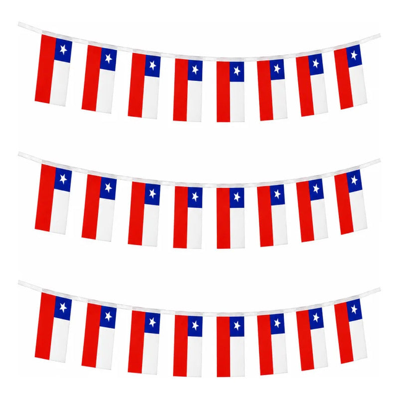 X3 Banderines Decorativos Guirnaldas De Papel Chile Patrias Bandera Chile Papel