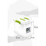 Caja Plastica Organizadora 6 Litros Transparente Tapa Wenco Color Verde Lima Rectangular