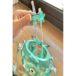Botella De Agua 450 Ml Con Pajita A Prueba De Fugas Con Luz