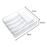 X2 Organizador Cubierto Utensilio Servicio Cocina 6 Cajones Transparente