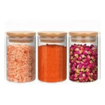 Pack De 3 Frascos De 500ml Con Tapa De Bambú Para Especias Color Transparente