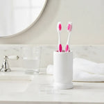 X2cepillo De Diente Higiene Dental Mango Ergonómico Con Tapa Fucsia