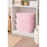 X3 Caja Cesta Organizadora Plastica Con Tapa Apilable 14ltrs