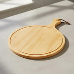 Tabla Para Picoteo Snacks De Bambu Con Mango Pizzera