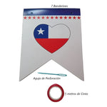 Adorno Guirnaldas 7 Banderines Fiestas Patrias Decoración