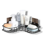 Esquinero Ducha Qatar Shop Negro Autoadhesivo Acero Resistente Agua