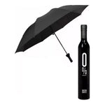 Paraguas Plegable Con Forma De Botella Negra, Antirayos Uv