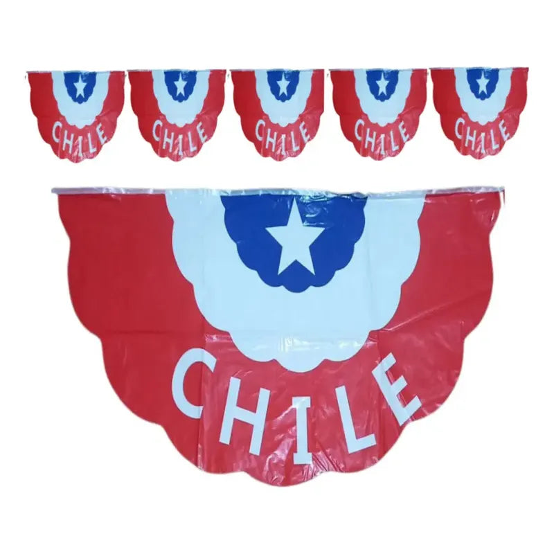 Guirnaldas Abanico Decorativos Chile Fechas Patrias 3.2mt