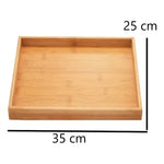 Set 3 Bandejas De Bambu Rectangular Para Servir Alimentos
