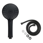 Cabezal Para Ducha Filtrador + Manguera Flexible Negro Negro Mate