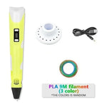 Bolígrafo Lapiz Impresora 3d Con Pantalla + Insumos Color Amarillo