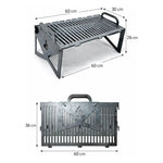Parrilla De Acero Inoxidable A Carbon Portatil Desmontable