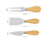 X6 Tabla Picoteo Madera Coctel + Utensilio Para Cortar Queso Redondo Beige