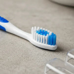 X2cepillo De Diente Higiene Dental Mango Ergonómico Con Tapa Azul