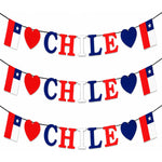 X3 Adorno Guirnaldas 7 Banderines Fiestas Patrias Decoración Chile/corazon Chile